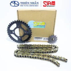 Nhông sên dĩa SIAM xe Wave RSCN sên phốt O-Ring Gold (428HSGO-106L, 14T-36T)