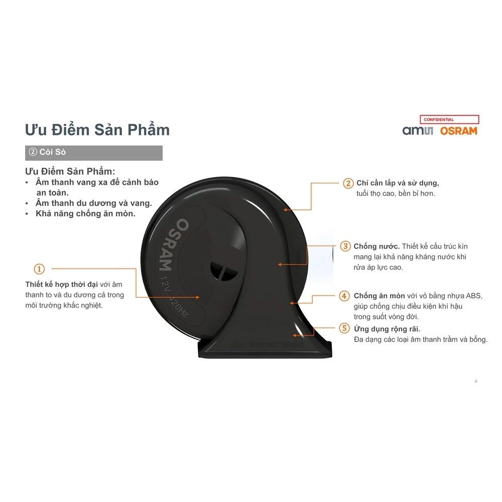 Còi sò ô tô OSRAM Trumpet Horn OHT95 Twin Tone - Ảnh 5