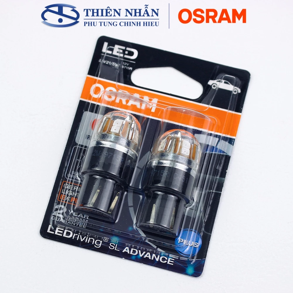 Bóng đèn Led Osram T20 tín hiệu, báo rẽ, demi, định vị, lùi, biển số, phanh,.. siêu sáng đỏ 9715R - Ảnh 3