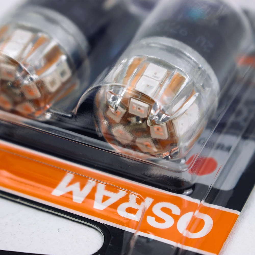 Bóng đèn Led Osram T20 tín hiệu, báo rẽ, demi, định vị, lùi, biển số, phanh,.. siêu sáng đỏ 9715R - Ảnh 2