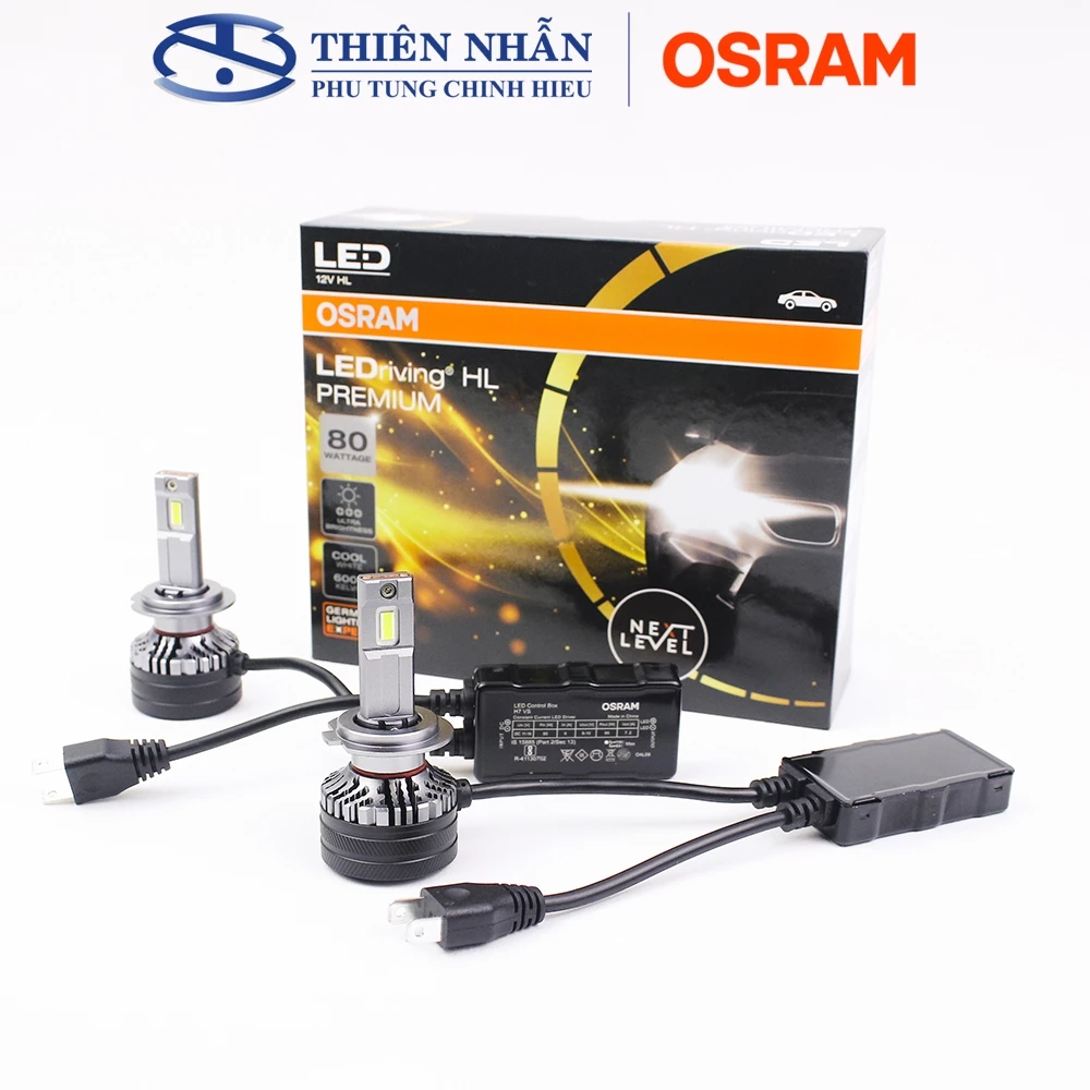 Bóng đèn Led Osram H7 Premium xe Vinfast, Toyota, Ford và các dòng xe ô tô khác,.. siêu sáng trắng H5210CW 80W 5500LM
