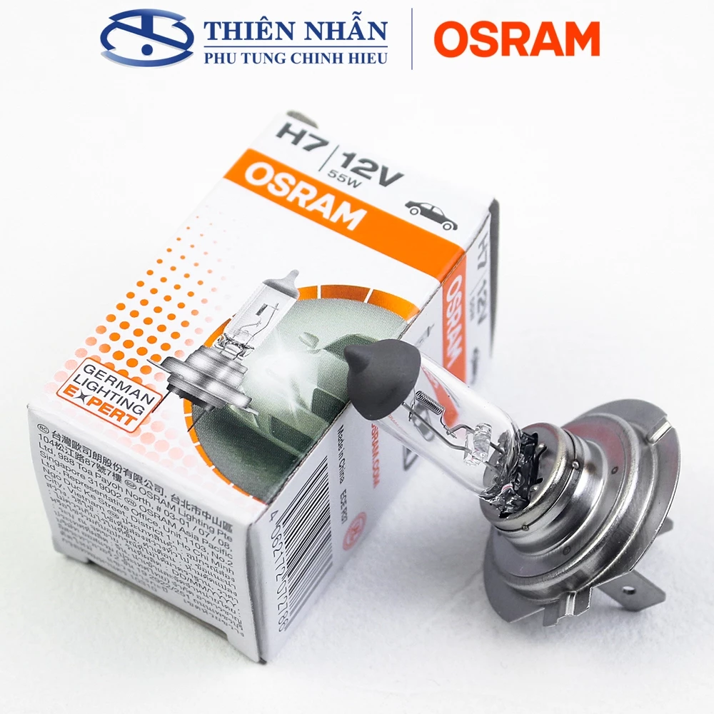 Bóng đèn Halogen Osram H7 xe ô tô Vinfast, Toyota và các dòng xe khác 64210CLC 55W