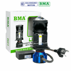 Đèn Pha LED Bi Cầu Mini BMA R01 60W Chân H4 Lắp Ô Tô Xe Máy